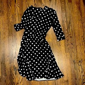 MARNI BLACK SATIN DRESS WITH POLKA DOTS